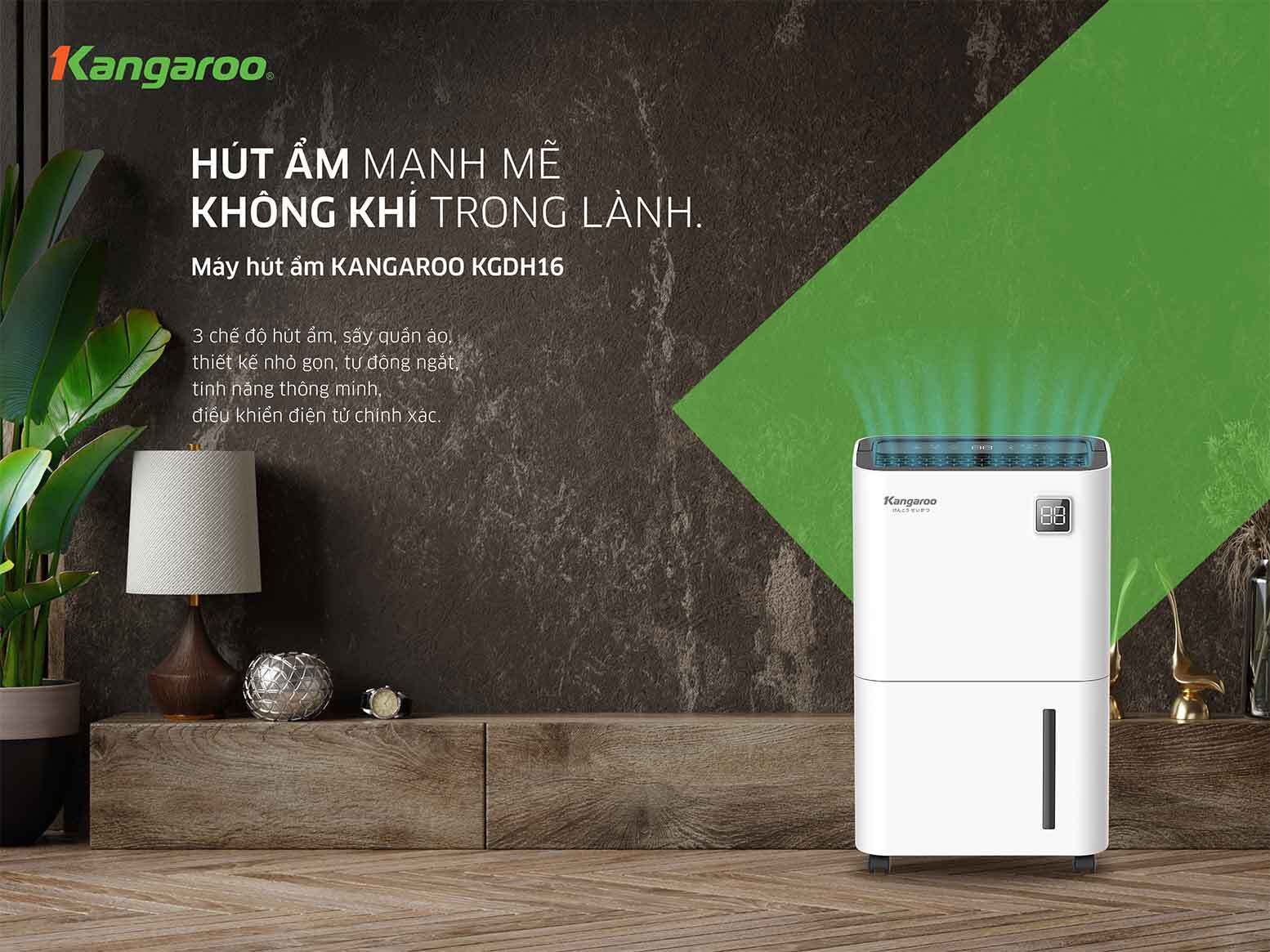 Máy hút ẩm điện tử Kangaroo KGDH16, 16L