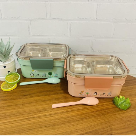 Hộp đựng cơm văn phòng 2 tầng inox 304 cao cấp MS 2410