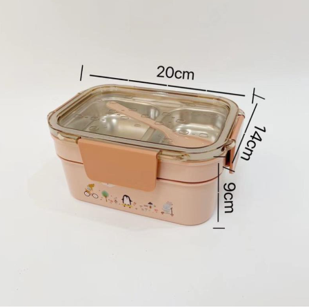 Hộp đựng cơm văn phòng 2 tầng inox 304 cao cấp MS 2410