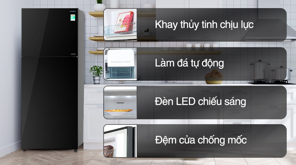 Tủ lạnh Hitachi Inverter 349 lít R-FVY480PGV0 GBK
