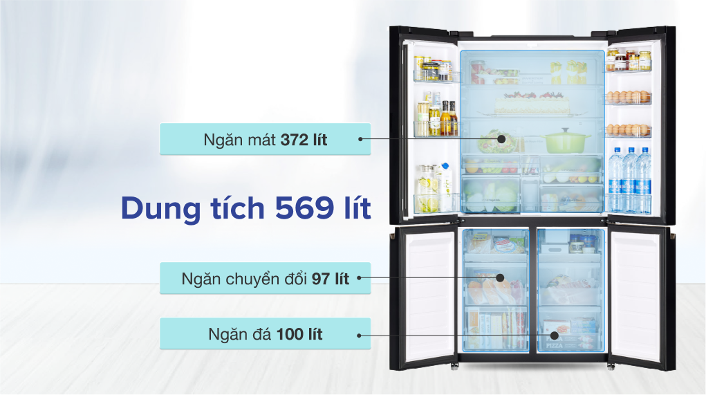 Tủ lạnh Hitachi Inverter 569 lít R-WB640PGV1 GMG