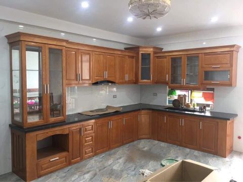 Tủ Bếp Gỗ Sồi Nga SD-02