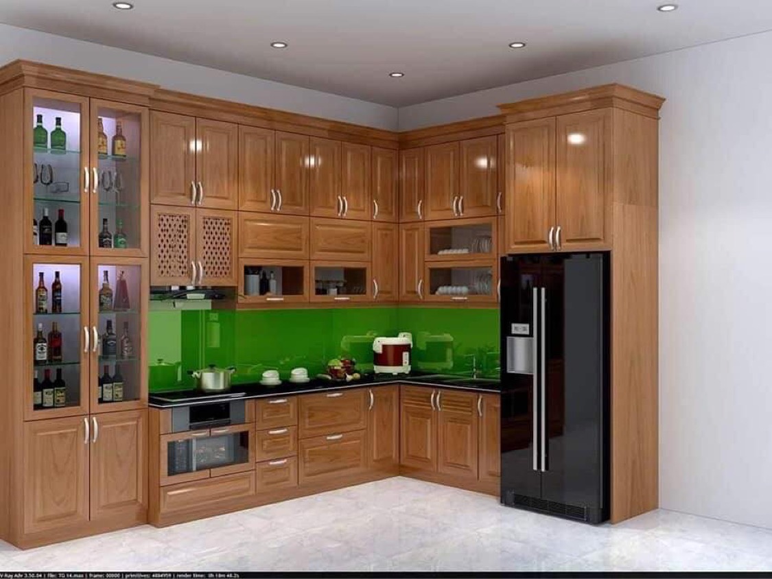 Tủ bếp gỗ Sồi Nga SD-01