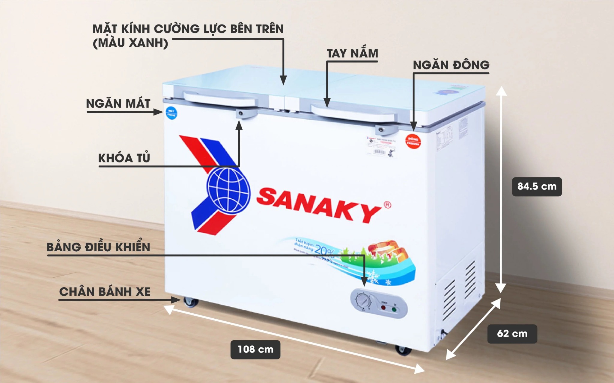 Tủ đông Sanaky VH-2899W2KD, 280 lít, 2 chế độ - Liên hệ để được giá tốt