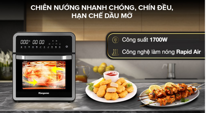 NỒI CHIÊN KHÔNG DẦU KANGAROO KG15AF1A,15L - LIÊN HỆ ĐỂ ĐƯỢC GIÁ TỐT