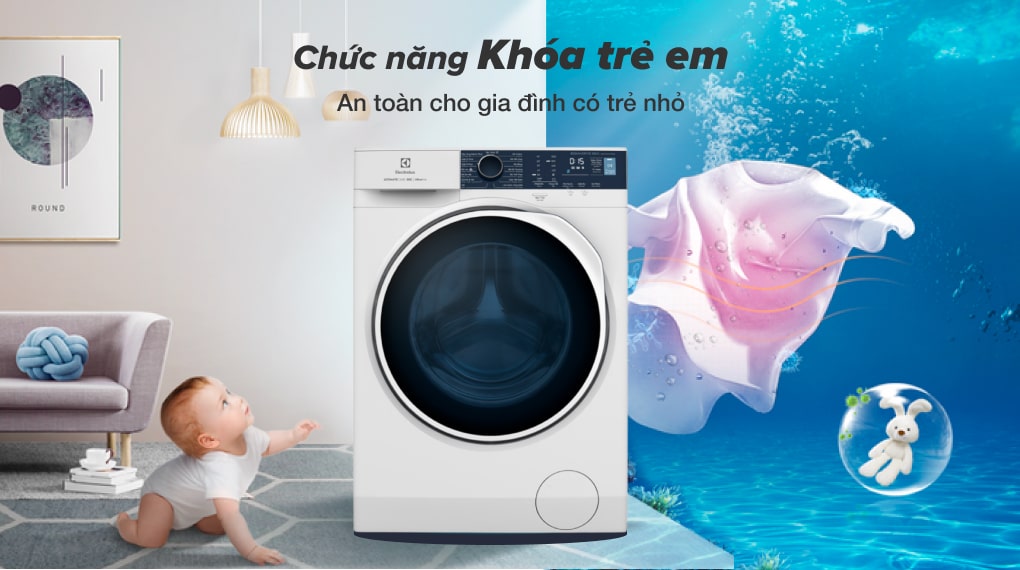 MÁY GIẶT ELECTROLUX EWF9024P5WB, 9KG, LỒNG NGANG, MÀU TRẮNG