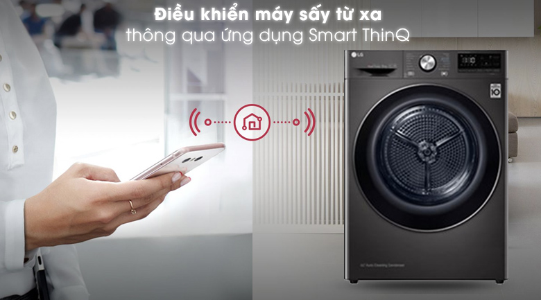 Máy sấy quần áo bơm nhiệt LG DVHP09B 9 Kg
