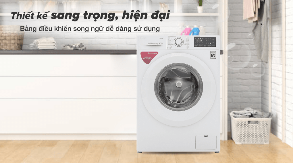 Máy giặt LG FV1410S5W 10KG lồng ngang màu trắng model mới nhất 2021