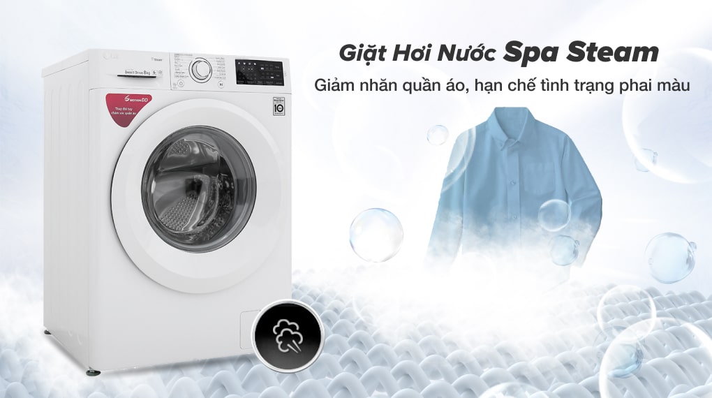 Máy giặt LG FV1410S5W 10KG lồng ngang màu trắng model mới nhất 2021