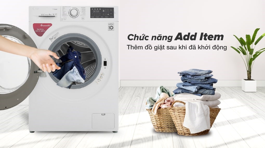 Máy giặt LG FV1410S5W 10KG lồng ngang màu trắng model mới nhất 2021