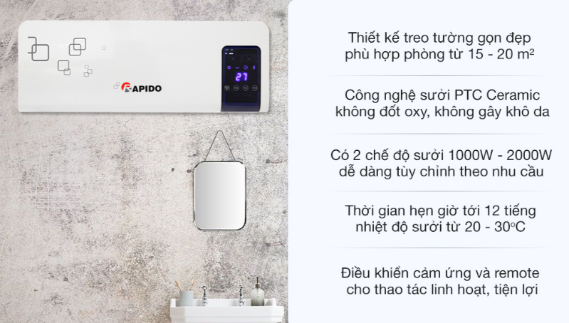 SƯỞI PHÒNG ĐA NĂNG RAPIDO RCH2000-D - LIÊN HỆ ĐỂ ĐƯỢC GIÁ TỐT