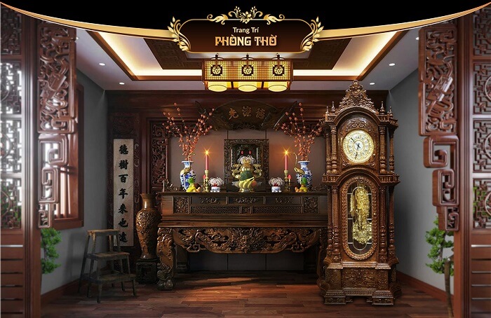 Thiết kế phòng thờ theo phong thủy