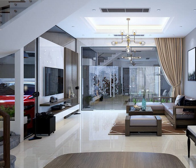 Thiết kế nội thất biệt thự song lập cao cấp