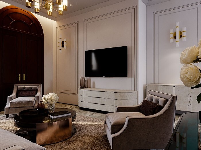 Thiết kế nội thất biệt thự song lập cao cấp