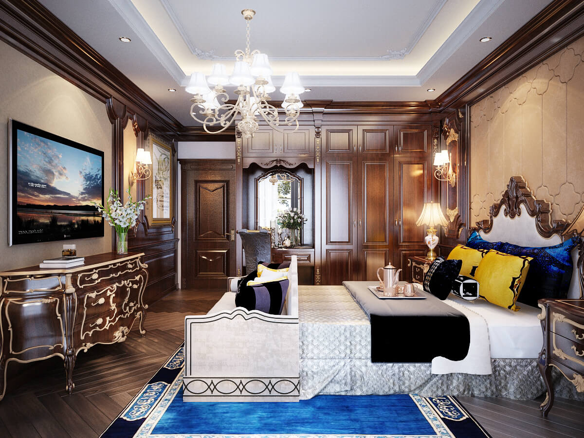 Thiết kế nội thất biệt thự tân cổ điển 150m2 sang trọng và quyến rũ