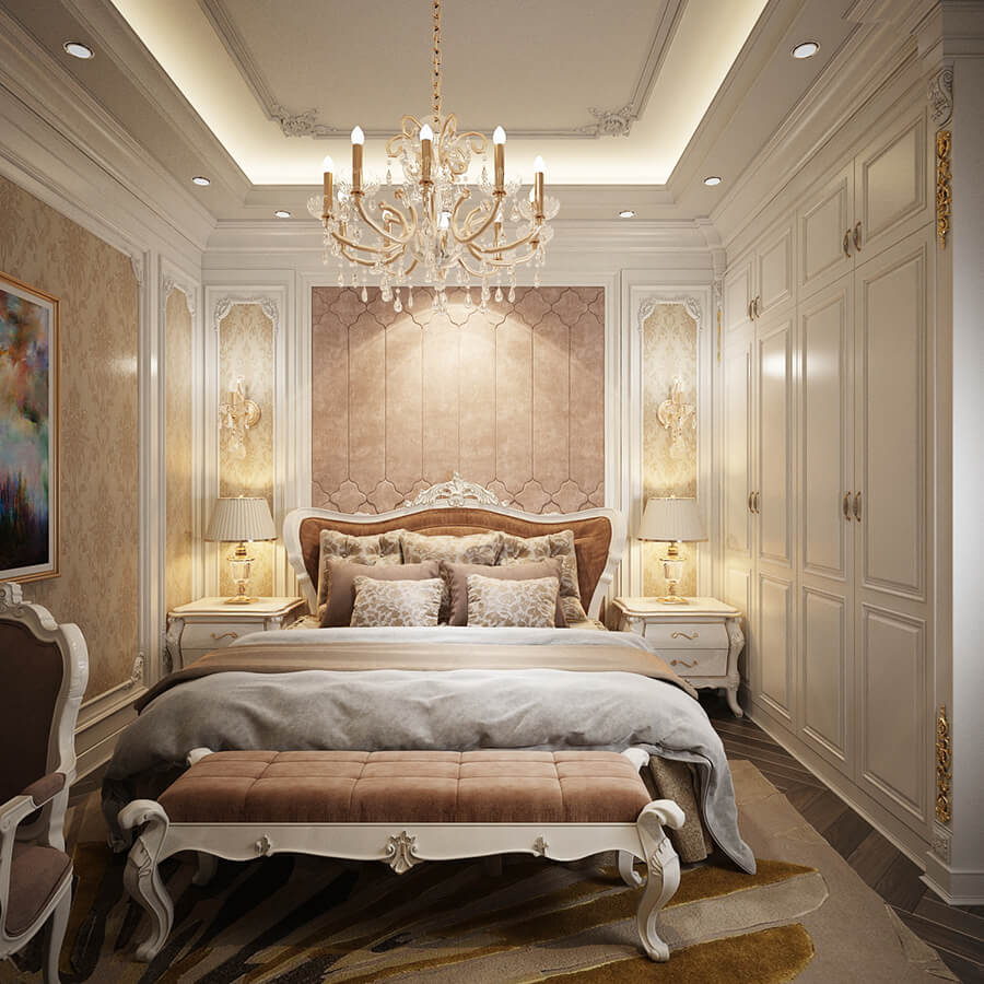 Thiết kế nội thất biệt thự tân cổ điển 150m2 sang trọng và quyến rũ