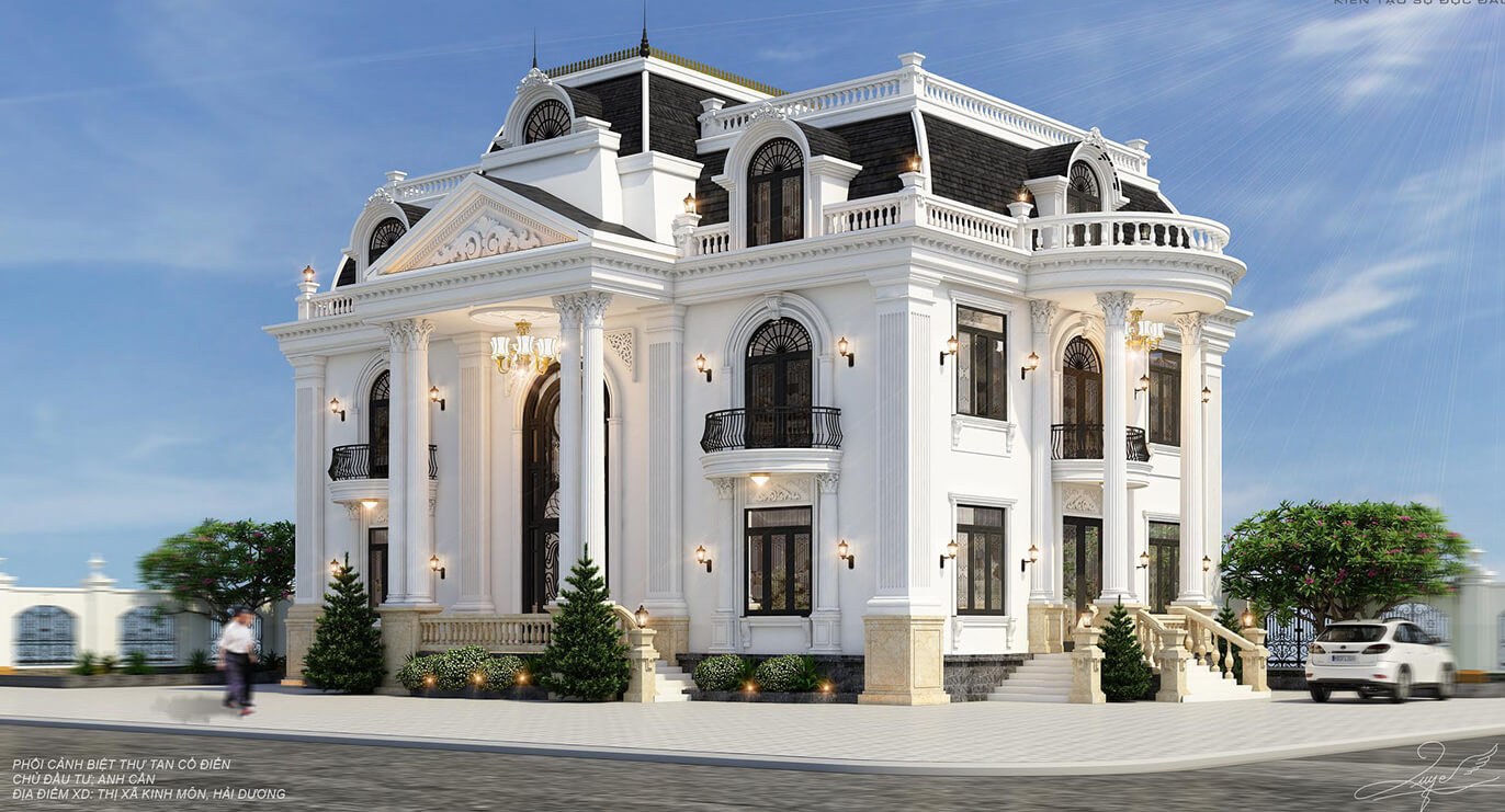 Thiết kế nội thất biệt thự tân cổ điển 150m2 sang trọng và quyến rũ