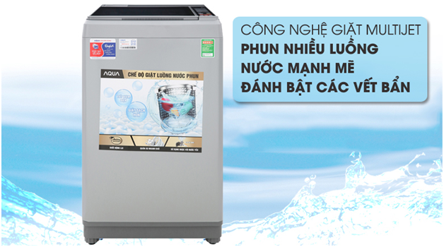 Máy giặt Aqua 8kg S80CT lồng đứng màu xám