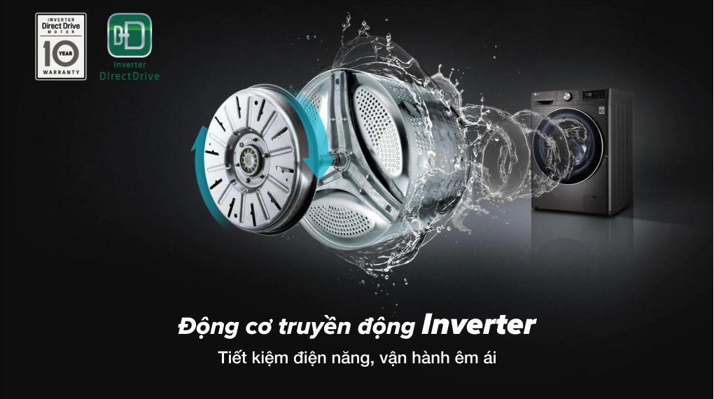 Máy giặt LG FV1411S3B 11kg lồng đứng màu đen