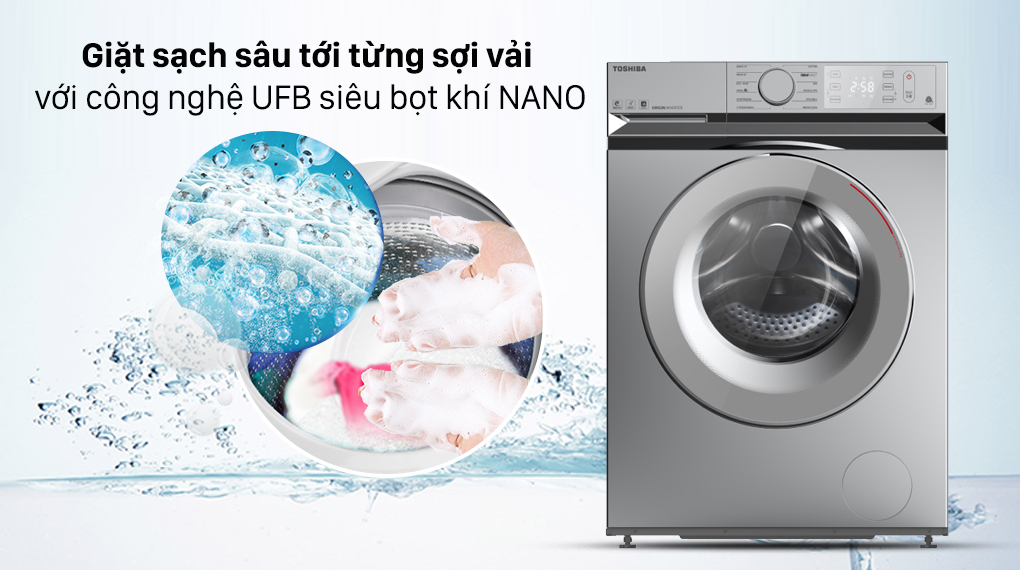 Máy giặt Toshiba 10.5 kg TW-BL115A2V(SS) lồng ngang màu xám