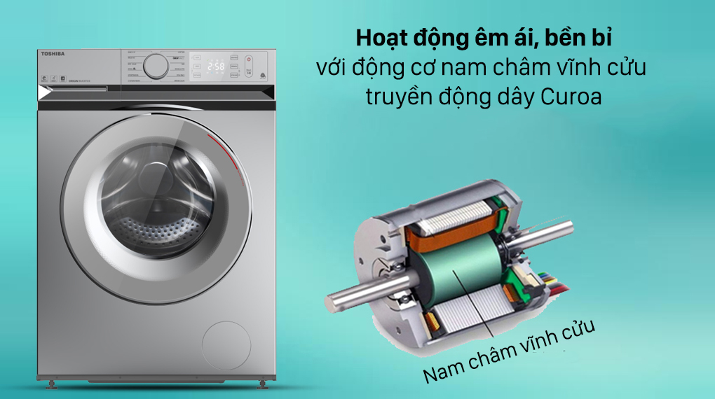 Máy giặt Toshiba 10.5 kg TW-BL115A2V(SS) lồng ngang màu xám