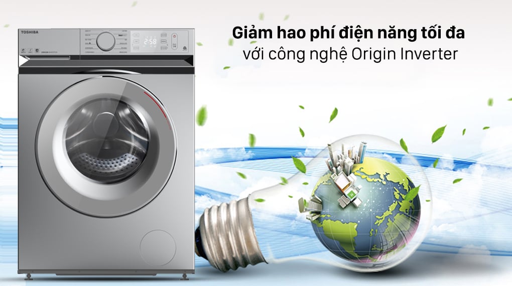 Máy giặt Toshiba 10.5 kg TW-BL115A2V(SS) lồng ngang màu xám