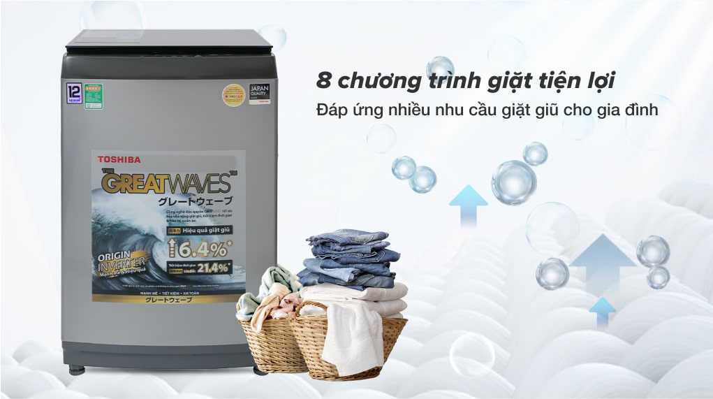 Máy giặt Toshiba Inverter 12 kg AW-DUK1300KV(SG)