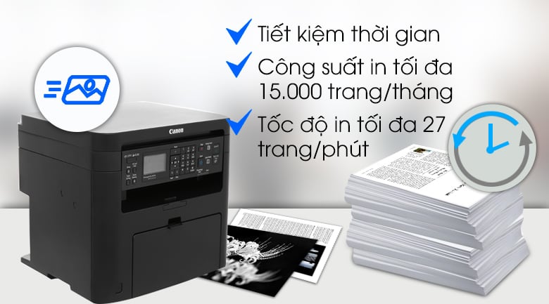 Máy In Laser Trắng Đen Canon đa năng in scan copy MF241d