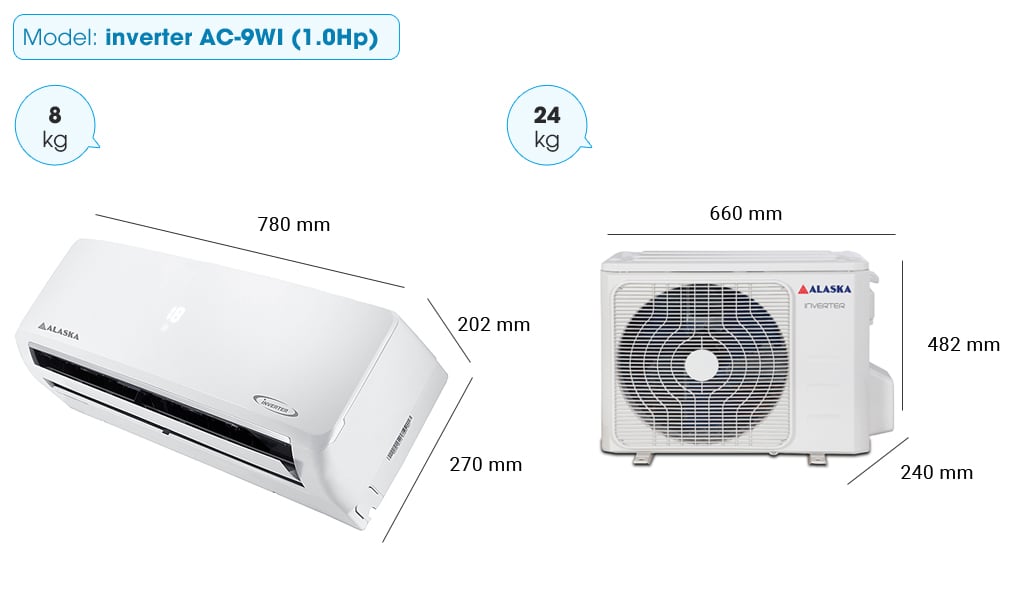Điều hoà Alaska  AC-9WI 9000btu 1 chiều Inverter
