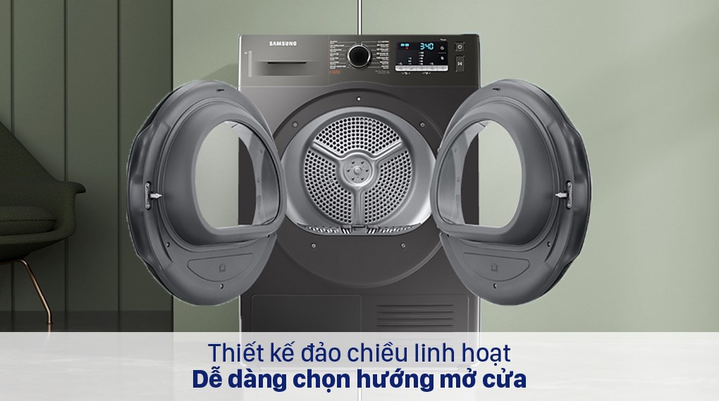 Máy sấy bơm nhiệt Samsung 9 kg DV90TA240AX/SV