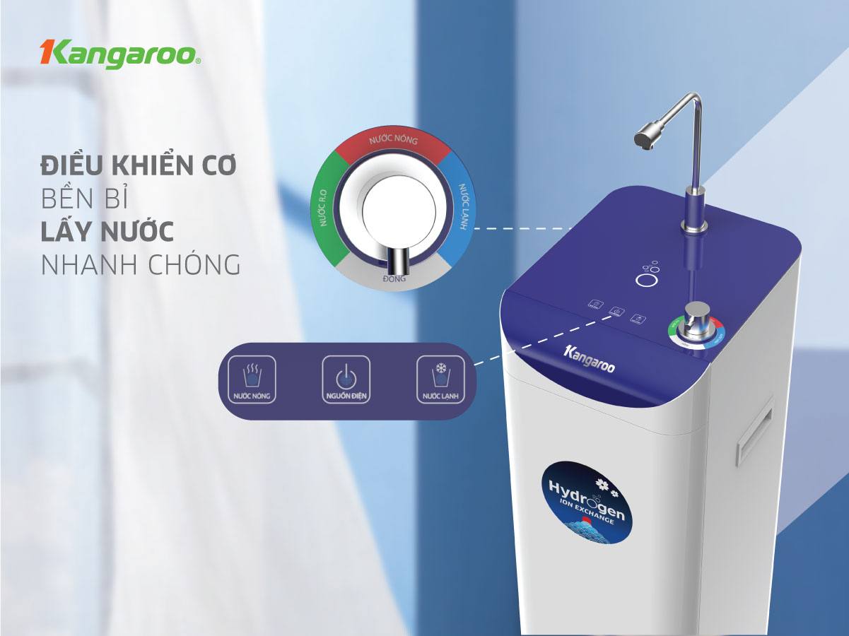 MÁY LỌC NƯỚC KANGAROO HYDROGEN SLIM NÓNG LẠNH KG10A7S (7 LÕI)