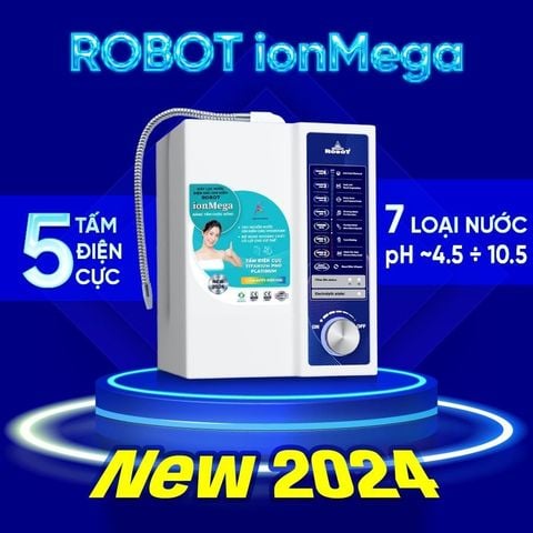 MÁY LỌC NƯỚC ĐIỆN GIẢI ION KIỀM ROBOT IONMEGA 57; 5 TẤM