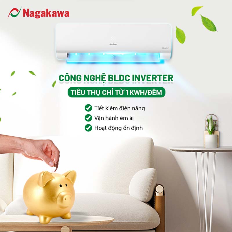 Điều hoà Nagakawa NIS-A18R2H10 18000BTU 2 chiều interver
