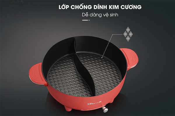 Nồi lẩu uyên ương Bear SUBE006 - Hàng Quốc Tế