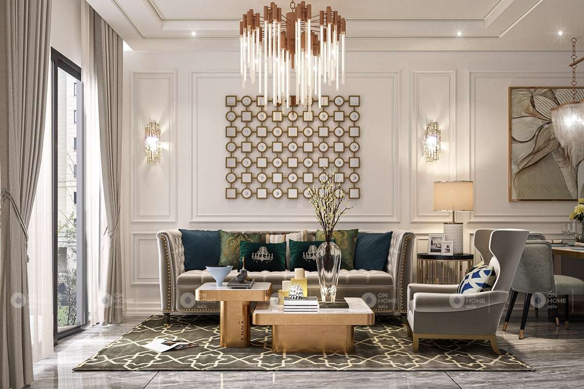 Thiết kế phòng khách theo phong cách cổ điển