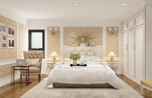 Thiết kế phòng ngủ đơn giản sang trọng.