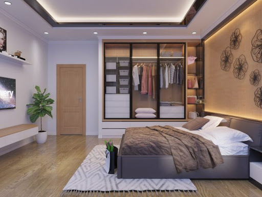 Thiết kế phòng ngủ đơn giản sang trọng.