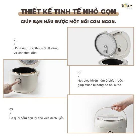 NỒI CƠM ĐIỆN BEAR SB-NC30A, 3L - LIÊN HỆ ĐỂ ĐƯỢC GIÁ TỐT
