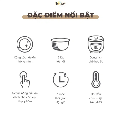 NỒI CƠM ĐIỆN BEAR SB-NC30A, 3L - LIÊN HỆ ĐỂ ĐƯỢC GIÁ TỐT
