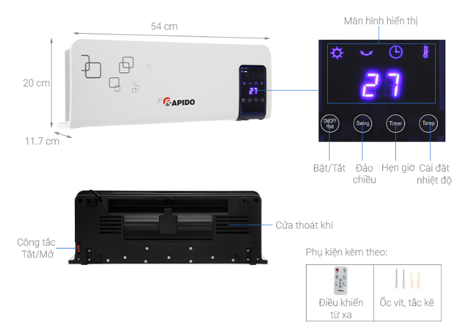 SƯỞI PHÒNG ĐA NĂNG RAPIDO RCH2000-D - LIÊN HỆ ĐỂ ĐƯỢC GIÁ TỐT