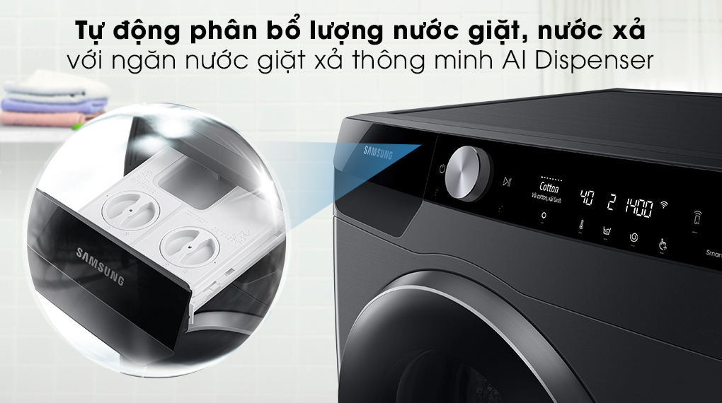 Máy giặt Samsung 10kg WW10TP44DSB/SV lồng ngang màu đen