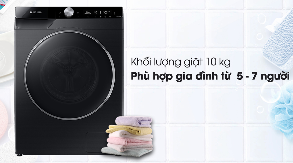 Máy giặt Samsung 10kg WW10TP44DSB/SV lồng ngang màu đen