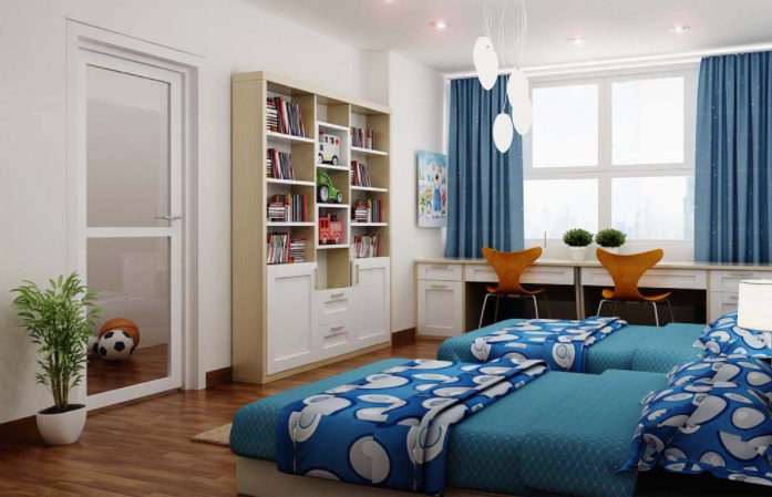 Thiết kế sàn nhựa giả gỗ với giấy dán tường