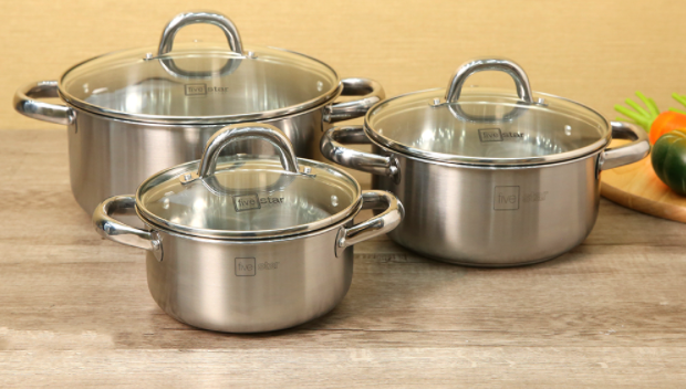 Bộ nồi Fivestar  FSB3010,3 vung inox, 3 đáy