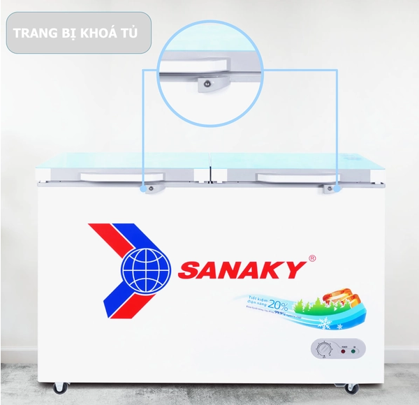 Tủ đông Sanaky VH3699A2K 1 chế độ, kính cường lực