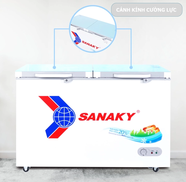 Tủ đông Sanaky VH3699A2K 1 chế độ, kính cường lực
