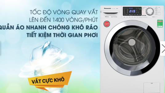 Máy giặt sấy Panasonic NA-V90FC1WVT, 9kg, lồng ngang, màu trắng