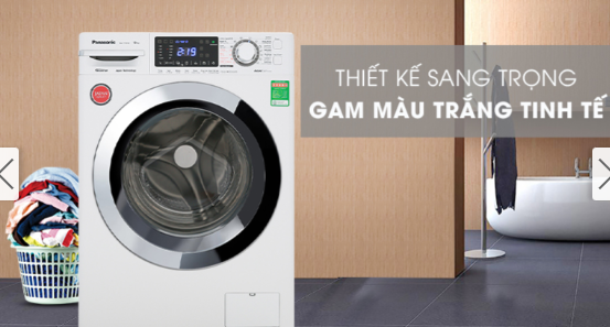 Máy giặt sấy Panasonic NA-V90FC1WVT, 9kg, lồng ngang, màu trắng
