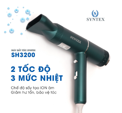 Máy sấy tóc cao cấp SYNTEX SH3200, công suất 3200W