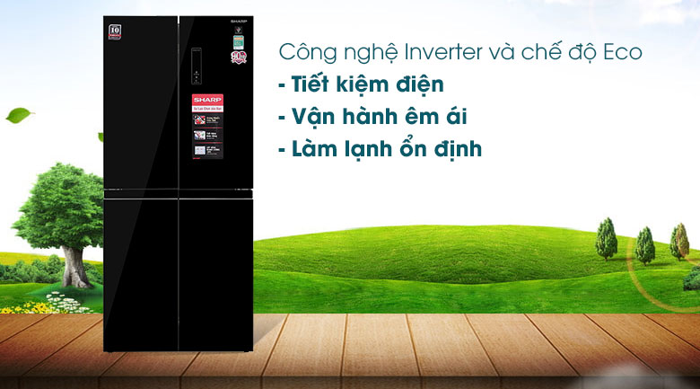 Tủ lạnh Sharp inverter 525 lít SJ-FXP600VG-BK
